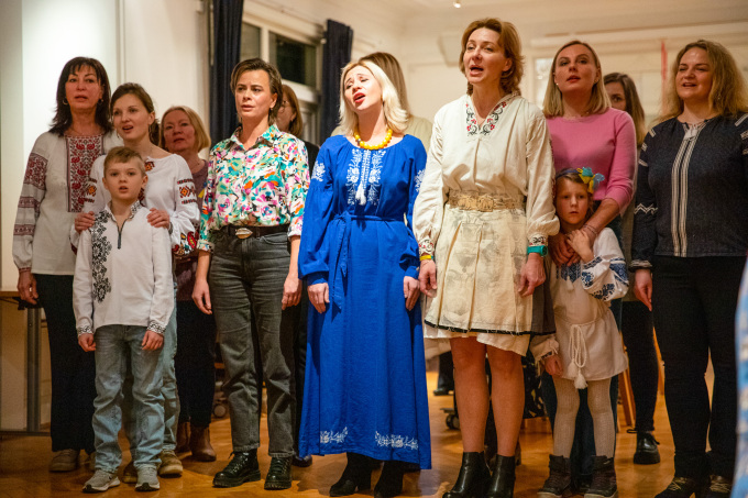 Ukrainian songs were performed during the Queen’s visit. Photo: Per-Åge Iversen, Norwegian Women’s Public Health Association